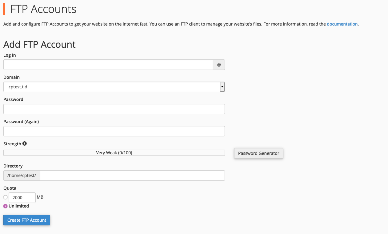 user ftp disk quota